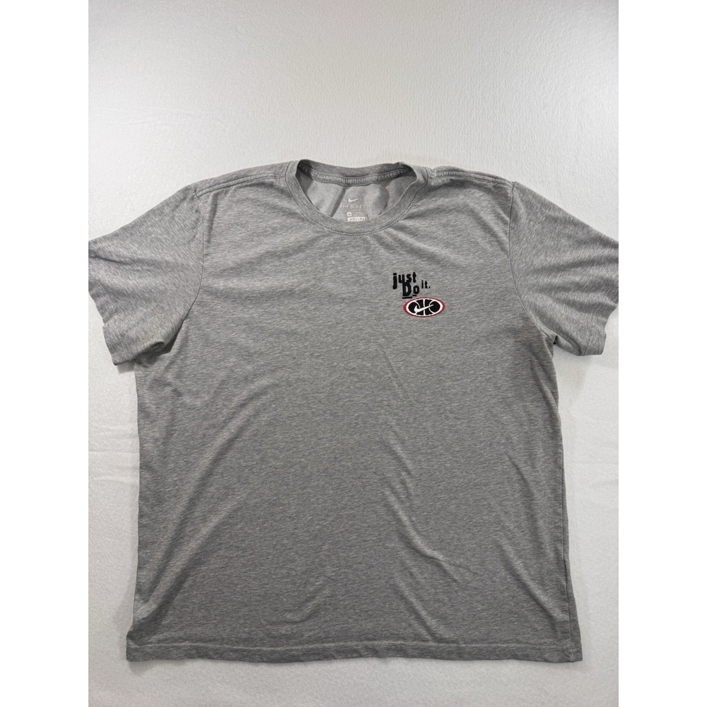 Nike Mens Nike Tee "Just Do It" XL Gray Short Sleeve Digital Swoosh Basketball